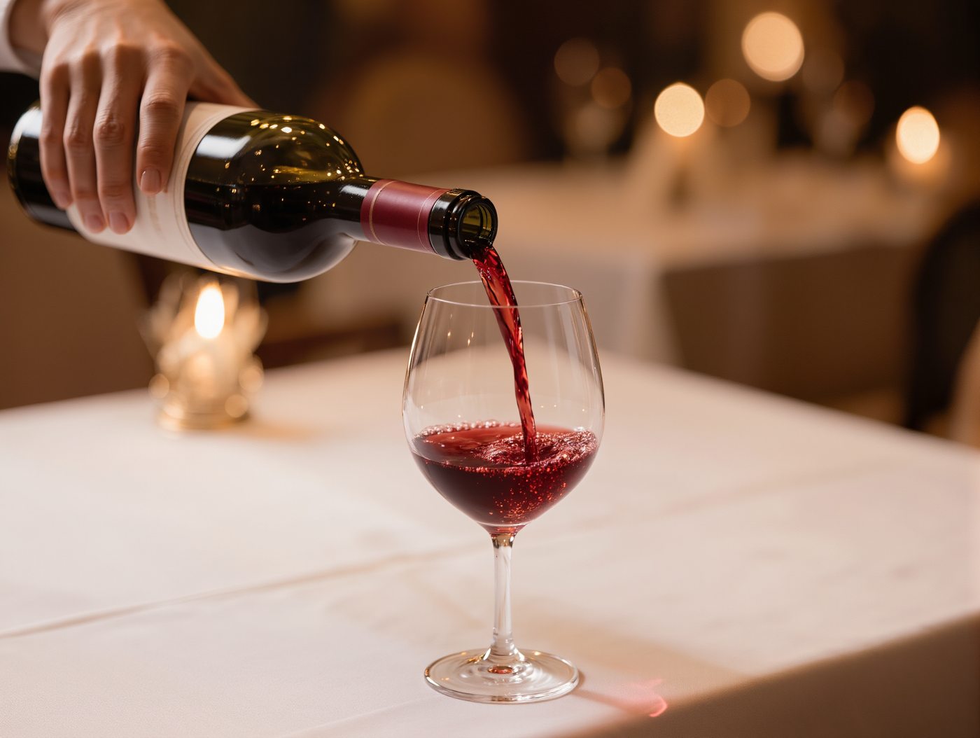 Rotwein wird eingeschenkt